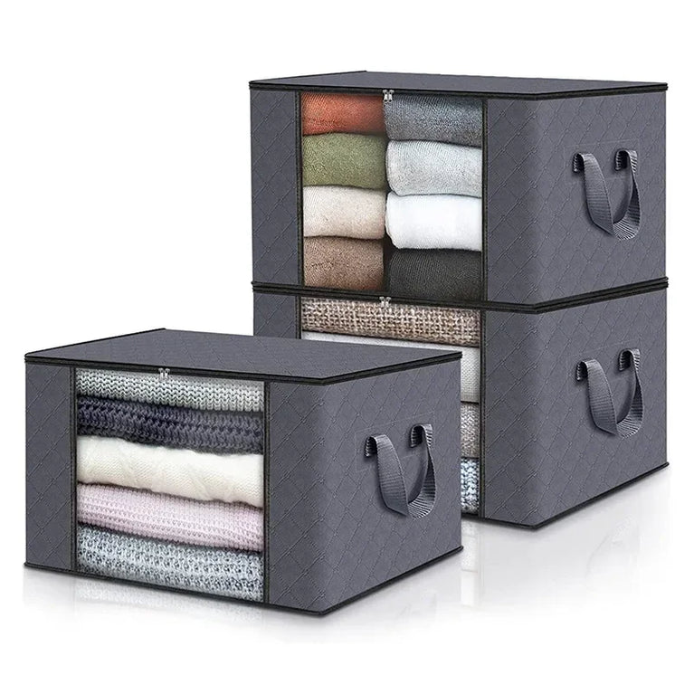 Large Capacity Foldable Storage Bag | 3D Wardrobe Organizer for Blankets & Clothing