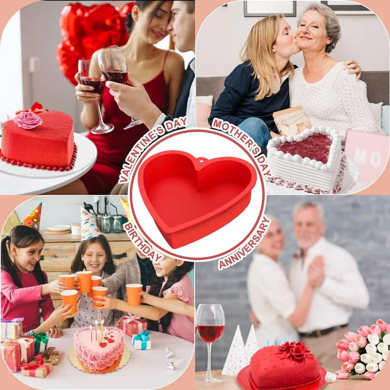 Silicone Heart-Shaped Cake Pan | Nonstick Professional Bakeware