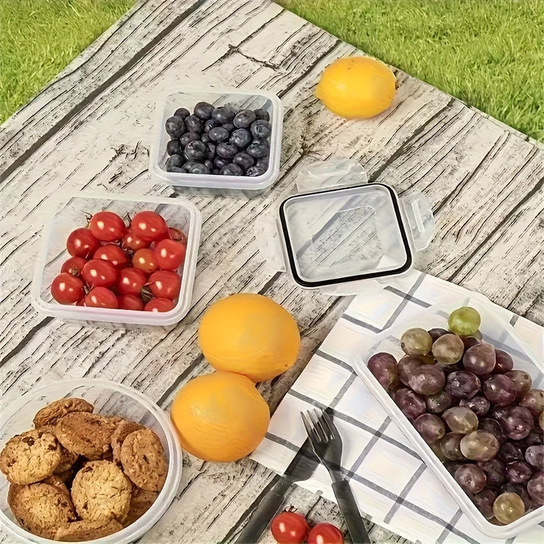 Clear Kitchen Food Storage Container Set Microwave Safe PP Lunch Box with Lid
