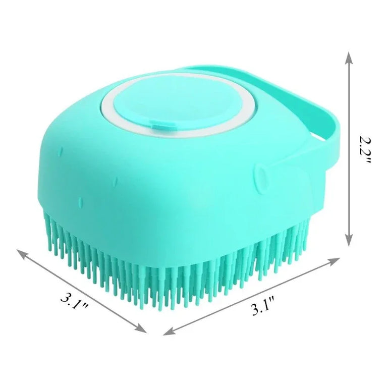 Pet Dog Shampoo Brush Silicone Massage Grooming Scrubber Bath Tool