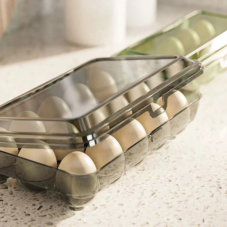 10/15 Grids Transparent Plastic Egg Storage Box Refrigerator Organizer Container