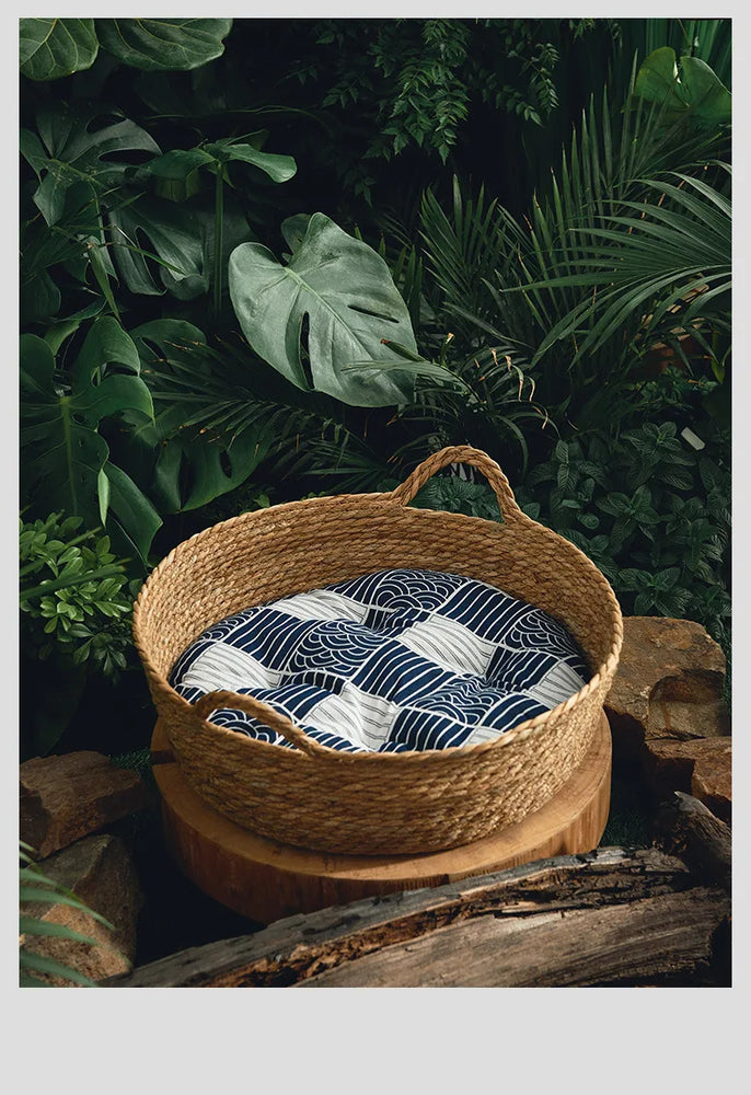 Cat Bed Basket Cooling & Heating Self Warm Cozy Nest