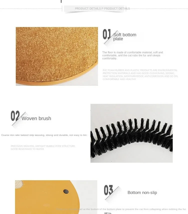 Cat Self Grooming Arch Massage Brush Scratching Tunnel Interactive Cat Toy Set