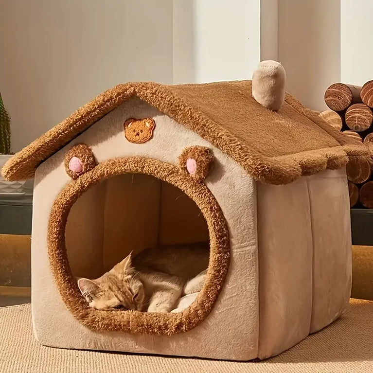 Foldable Removable Washable Pet House Cave Sofa Cat Bed for Small Pets