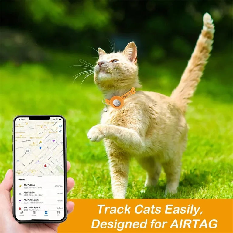 Airtag Cat Collar Breakaway Reflective Adjustable 7-12In GPS Collar