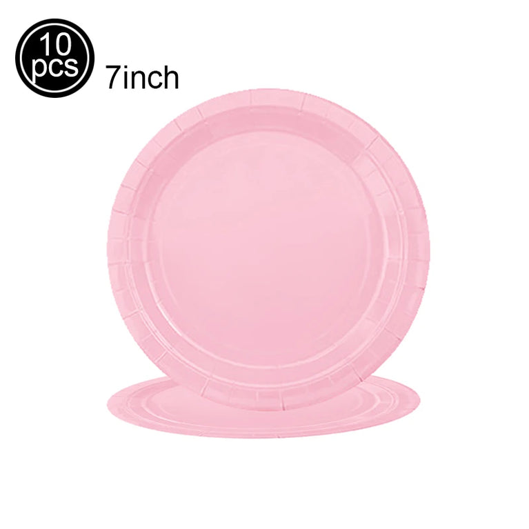 Solid Light Pink Girls Birthday Party Disposable Tableware Set Cups Plates