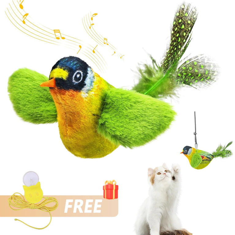 Interactive Bird Cat Toy with Chirping Sound & Self Play Fun