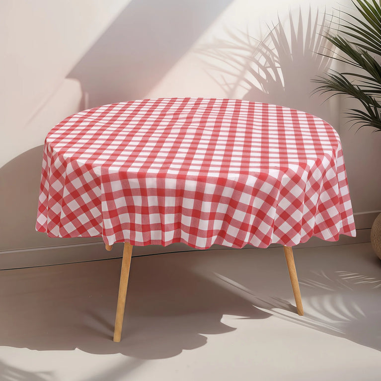 1Pc Disposable Round Table Cloth 84 Inch Plastic Tablecloth Wedding Birthday Party Decor