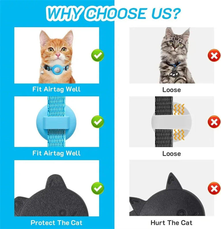 Airtag Cat Collar Breakaway Reflective Adjustable 7-12In GPS Collar