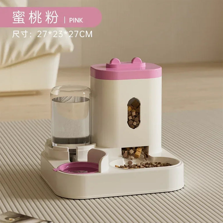 Automatic Cat Dog Feeder Bowl Water Dispenser Large Capacity