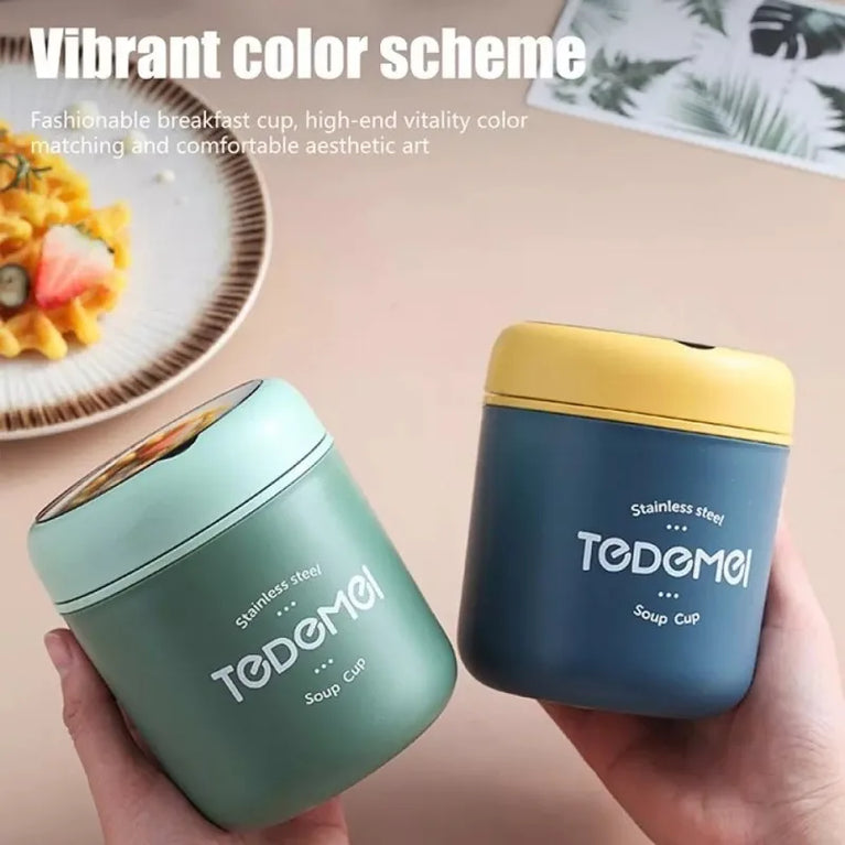 510ml Stainless Steel Lunch Box Thermal Vacuum Soup Cup Bento Box Kids
