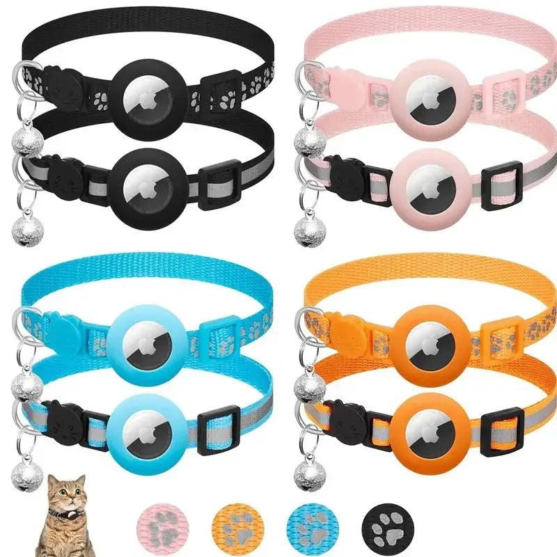 Airtag Cat Collar Breakaway Reflective Adjustable 7-12In GPS Collar