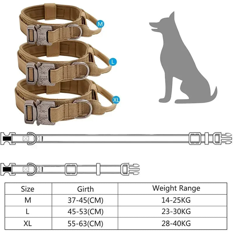 Outdoor Sports Style Tactical Dog Collar Usable Training Traction