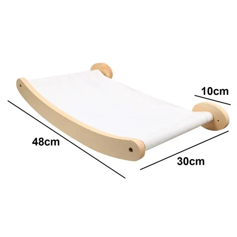 Wall-Mounted Cat Hammock & Climbing Set | Space-Saving Wood Furniture