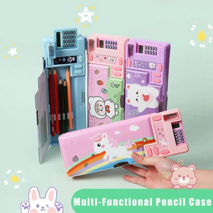 Multifunctional Pencil Case | Integrated Calculator & Sharpener Stationery Box