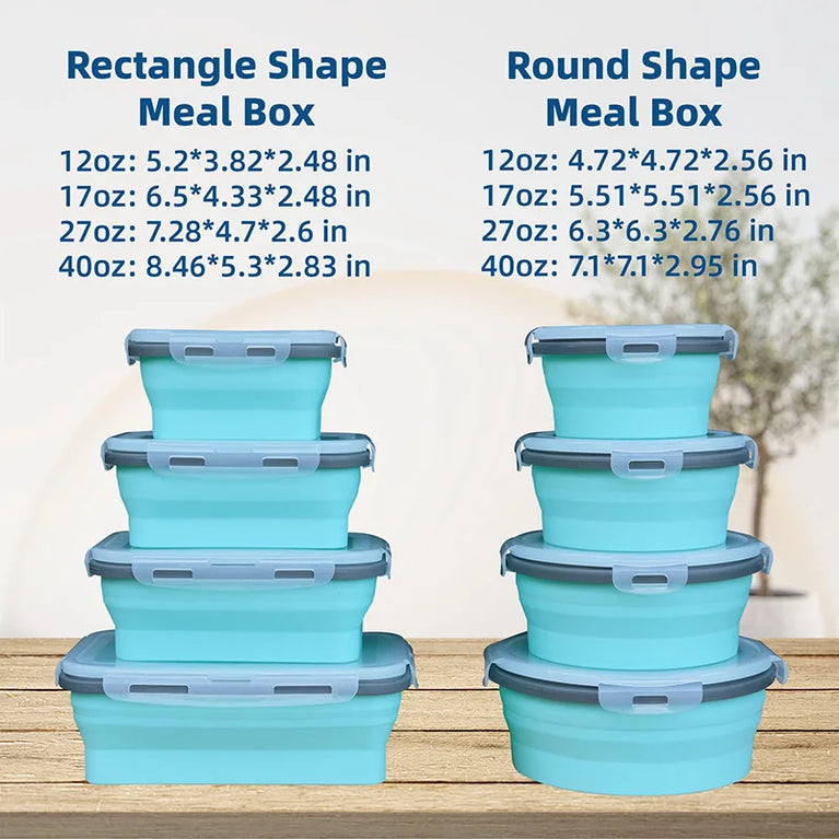 Collapsible Silicone Food Storage Containers with Lids Leakproof