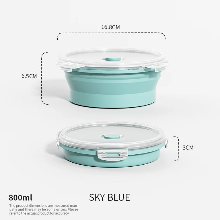Collapsible Silicone Food Storage Containers with Lids Leakproof