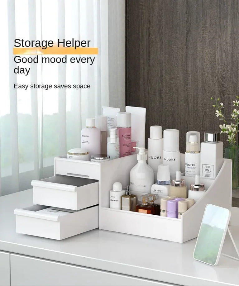 Plastic Drawer Makeup Storage Box Desktop Stationery Organizer