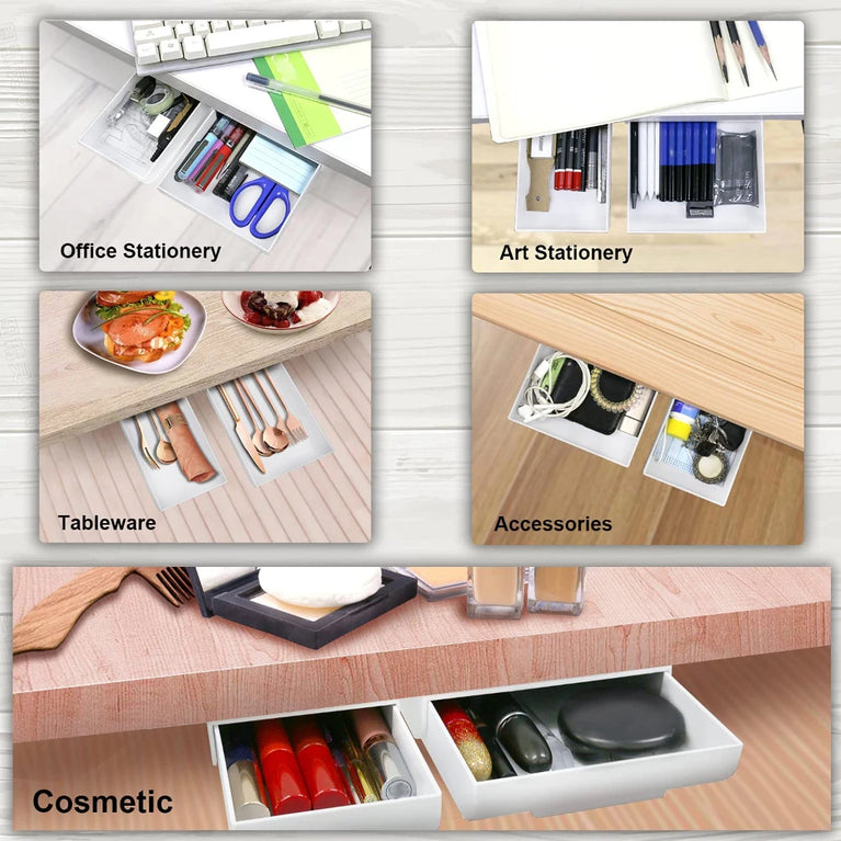 Hidden Storage Box Desk Storage Drawer Self-Adhesive Organizer