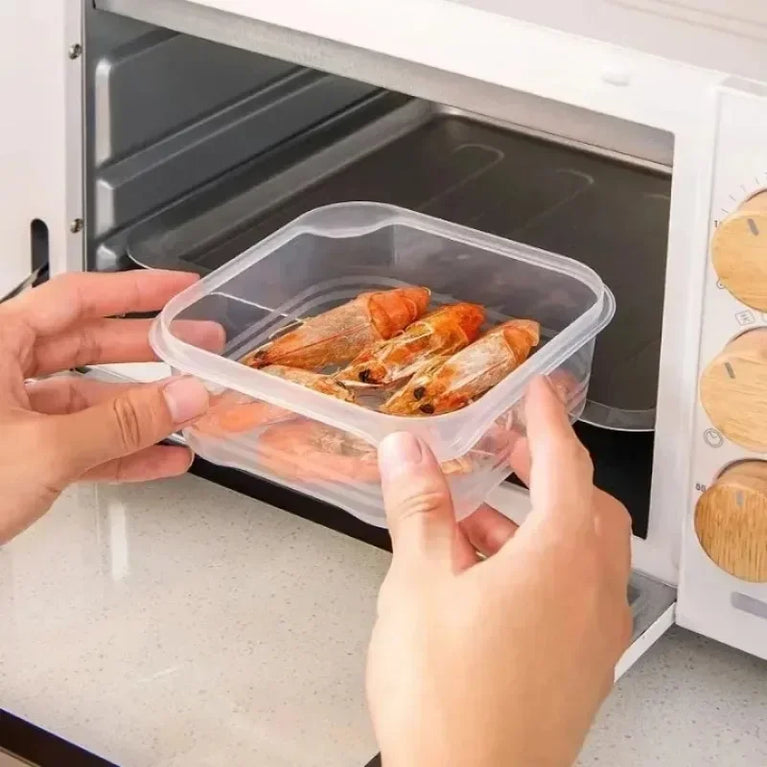 Small Transparent PP Food Preservation Boxes Refrigerator Sealed Storage Container Set