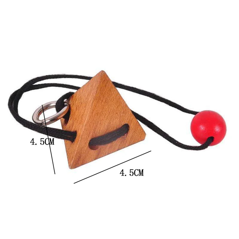 Muddy Puddles Wooden Rope & Ring Puzzle | Classic 3D Brain Teaser