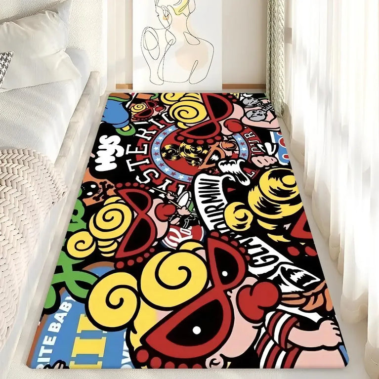 Non-Slip Washable Cartoon Area Rugs for Kids Room and Living