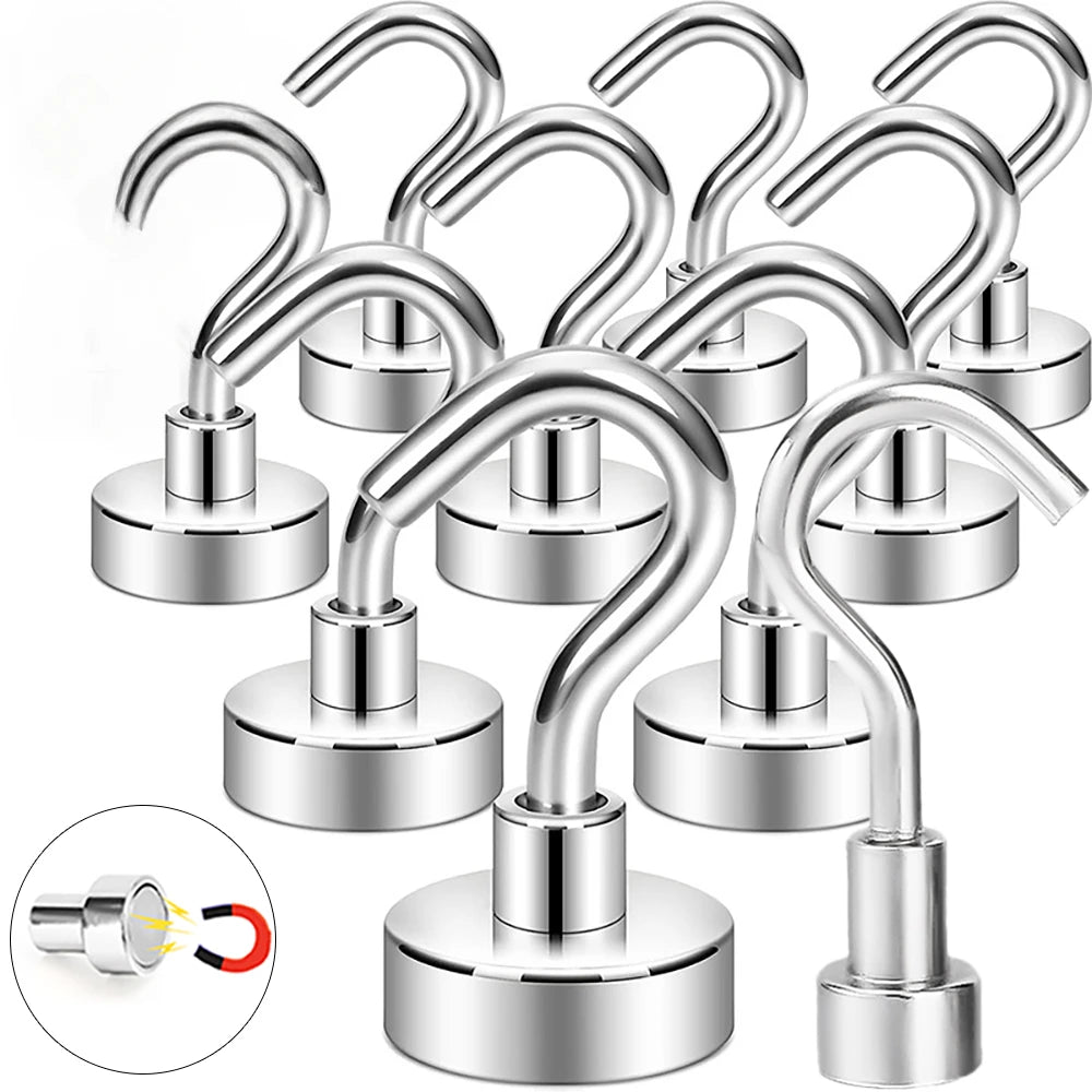 20/1PCS Metal Strong Magnetic Hook Heavy Duty Wall Mounted Hanger
