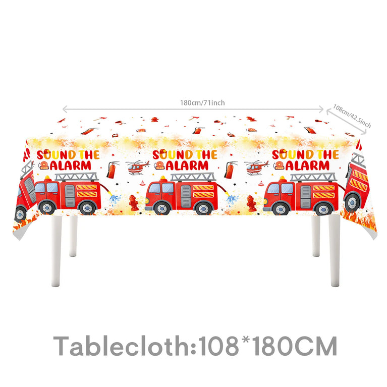 Firetruck Birthday Party Supplies Fire Theme Paper Plates Cups Napkins Set