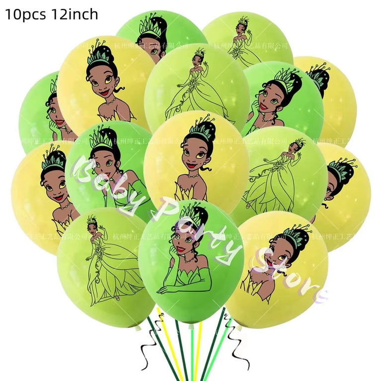 Frog Tiana Princess Party Disposable Tableware Set for Kids Birthday Decoration