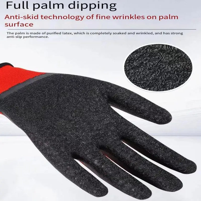 Crinkle Latex Coated Work Gloves Lightweight Grip Gardening Protection