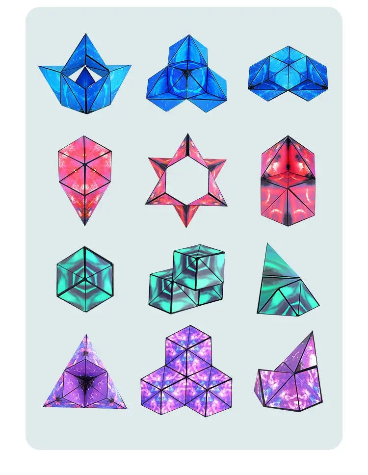 Changeable Magnetic Geometry Cube | 3D Anti-Stress Shape-Shifting Puzzle