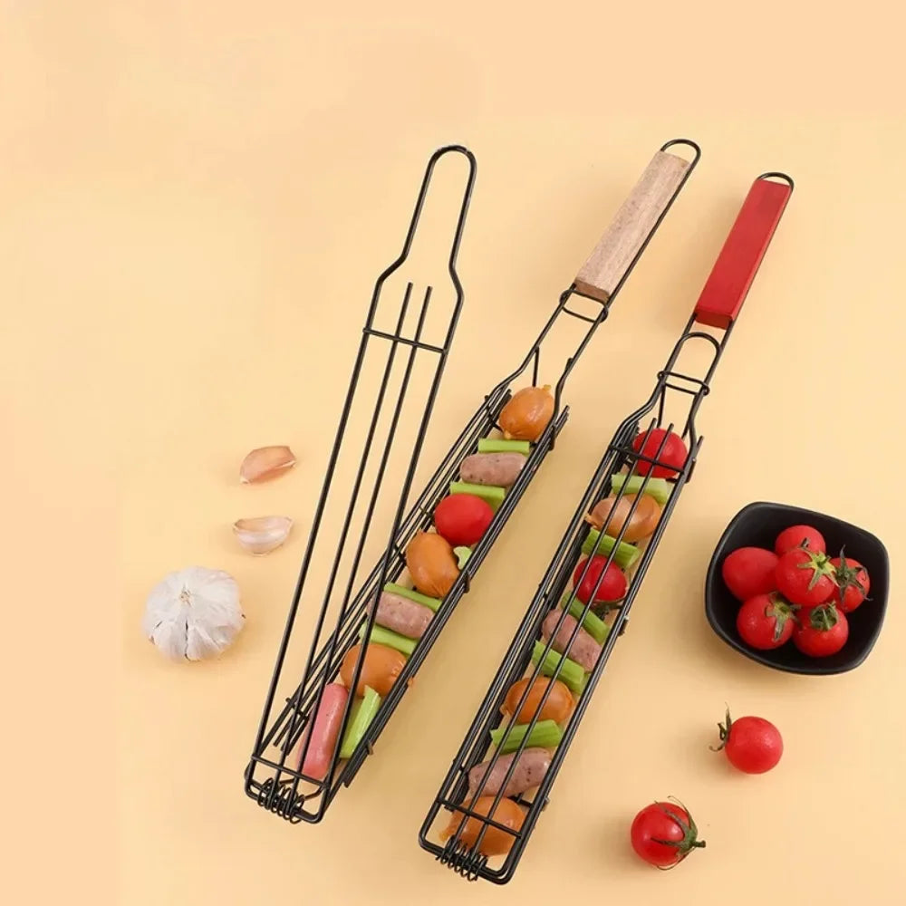 Mini Barbecue Hot Dog Cage | Stainless Steel Non-Stick Grill Basket