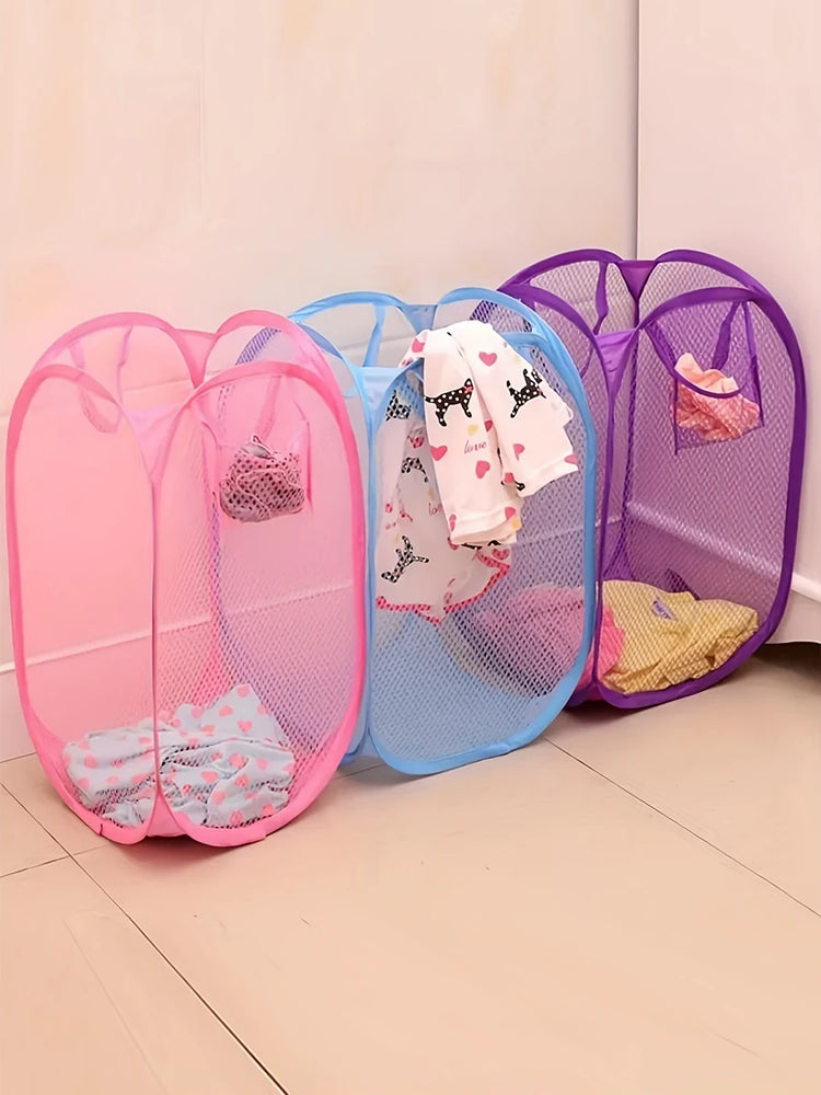 Large Foldable Dirty Clothes Basket | Fine-Mesh Home Organization System