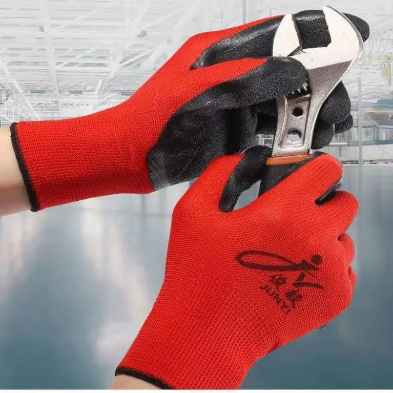 Crinkle Latex Coated Work Gloves Lightweight Grip Gardening Protection