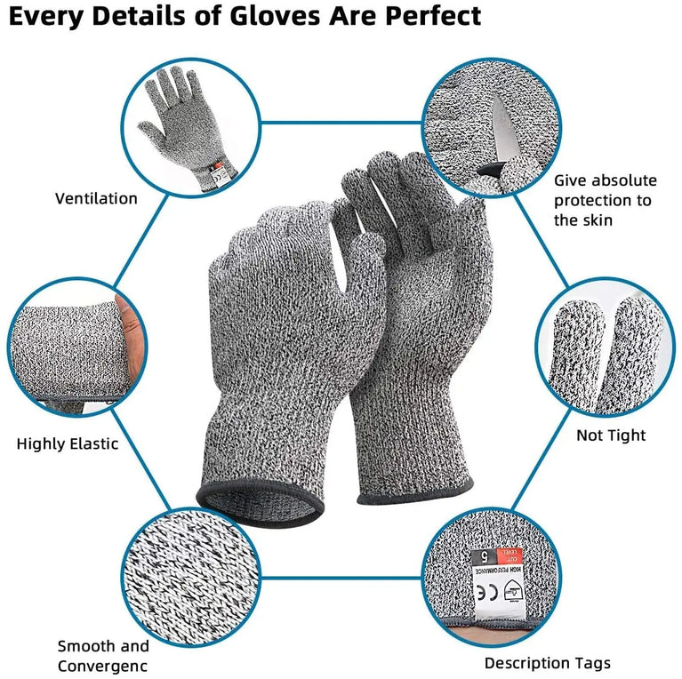 Cut Resistant Gardening Gloves Level 5 Food Safe Protective Gloves