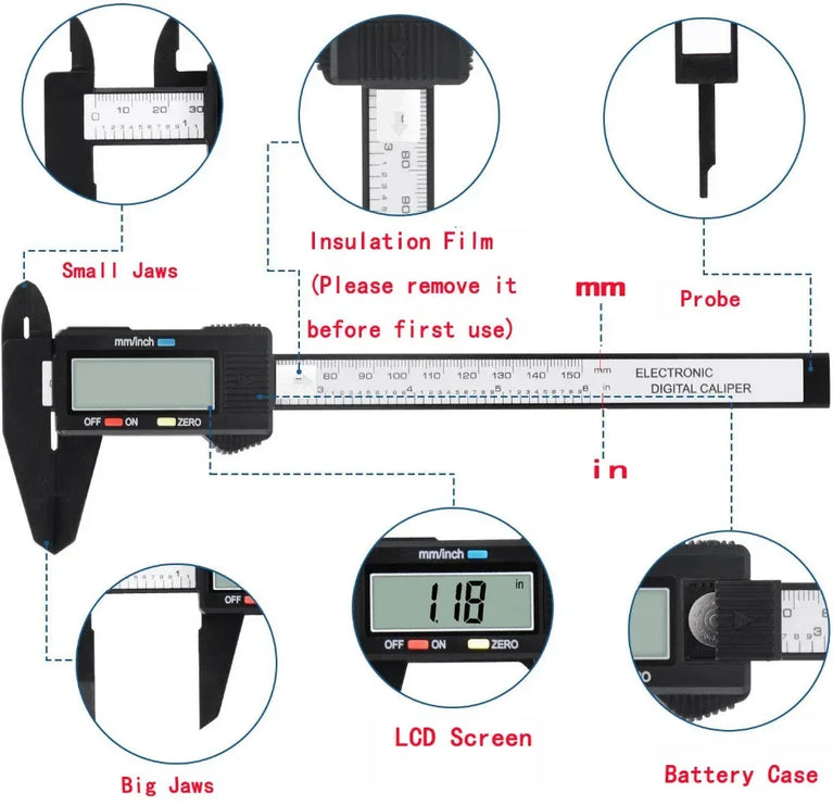 Digital Vernier Caliper | Precision LCD Measuring Instrument for Metalworking & DIY