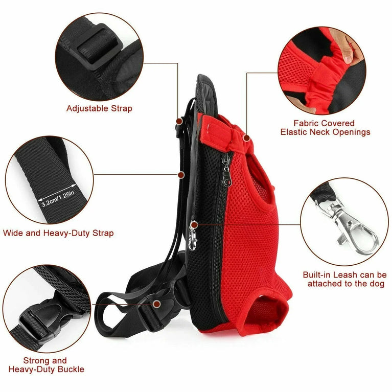 Mesh Dog Carrier Backpack Breathable Pet Travel Sling Puppy Small Dogs