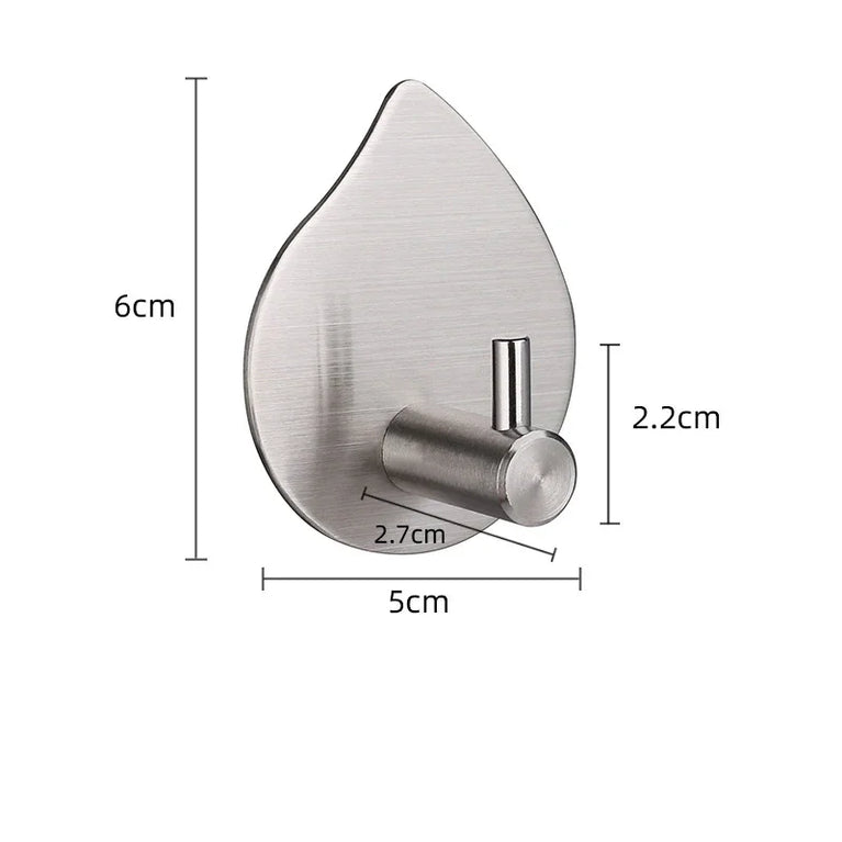 Self Adhesive Wall Hook Stainless Steel Towel Rack Bathroom Hardware Shelf Robe Hooks Hanger Shower Shelf Hanging Accessories