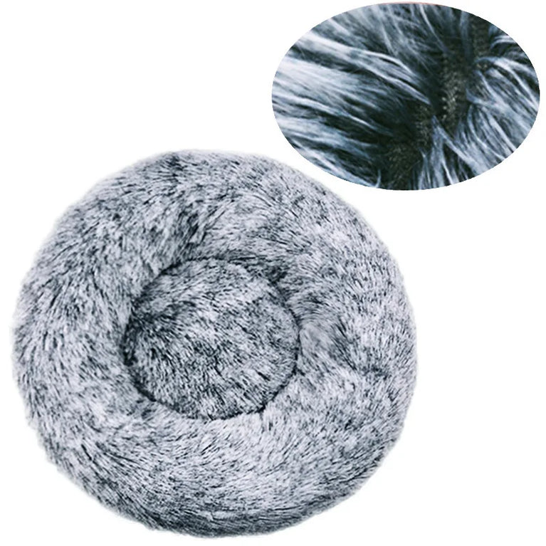 Round Plush Environment Friendly Dog Bed 40-90cm Soft Warm Pet Sleeping Nest