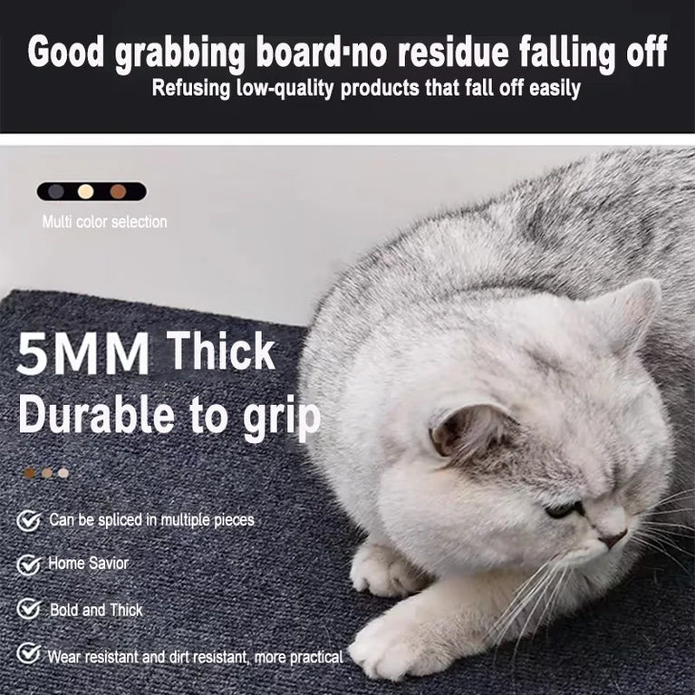 Trimmable Cat Scratching Mat Sofa Protector Cat Scratch Carpet Self Adhesive Cat Furniture Guard
