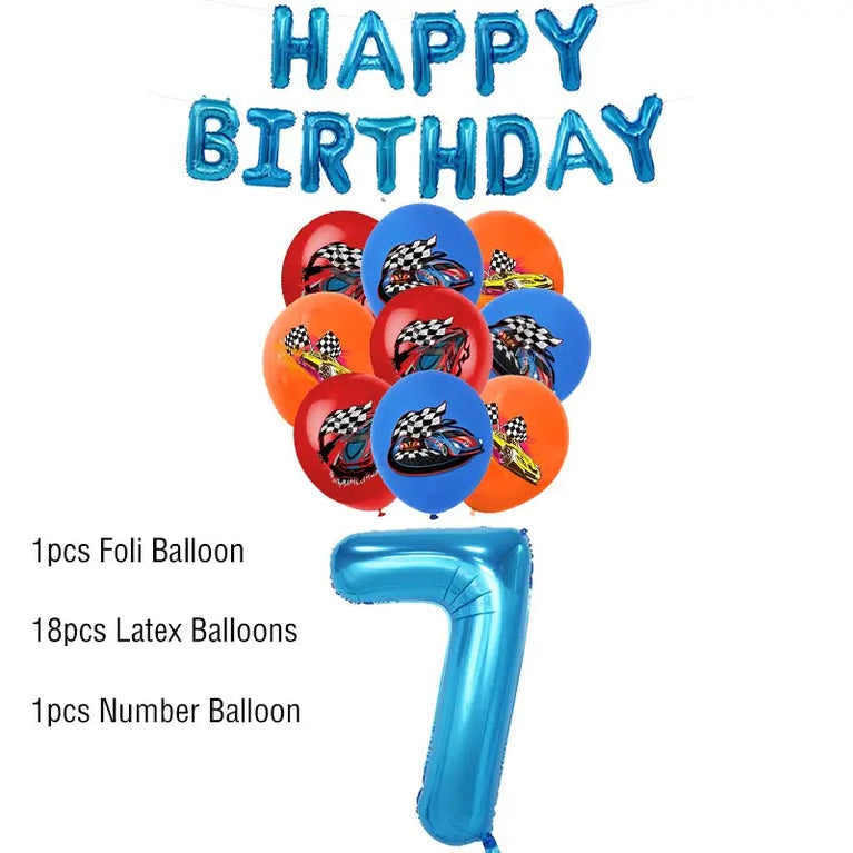 Happy Birthday Wheels Racing Car Party Disposable Tableware Set for Kids Celebration