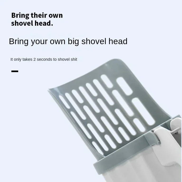 2-in-1 Cat Litter Scoop with Integrated Trash Bin | Portable Waste Management System