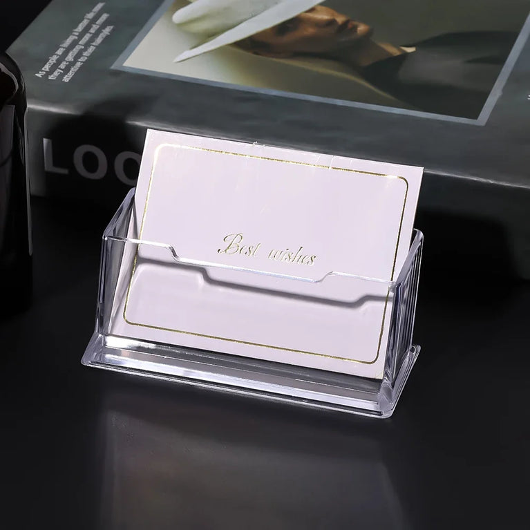 Clear Desktop Business Card Holder Storage Display Stand Organizer