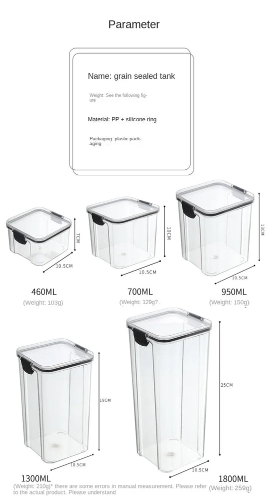 Plastic Food Containers with Lids Large Capacity Airtight Storage Jars