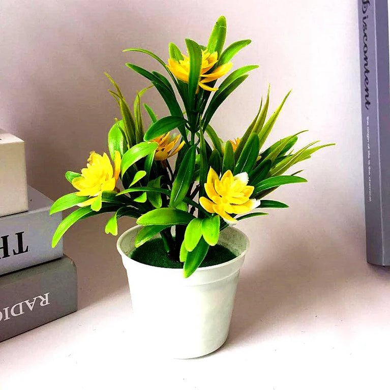 5-Head Miniature Lotus Simulation Bonsai | Creative Desktop Floral Decoration