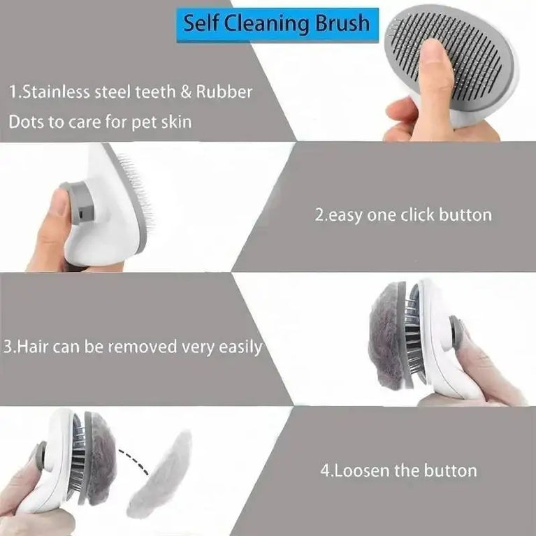 Pet Dog Brush Cat Comb Self Cleaning Pet Hair Remover Dematting Grooming Tool