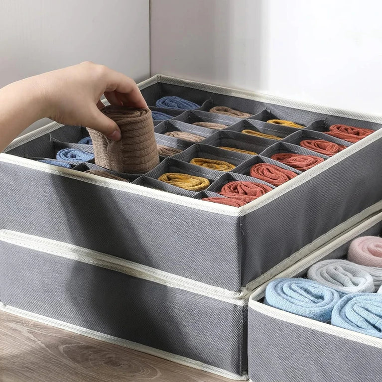 Non-Woven Underwear & Sock Organizer | Foldable Wardrobe Drawer Divider