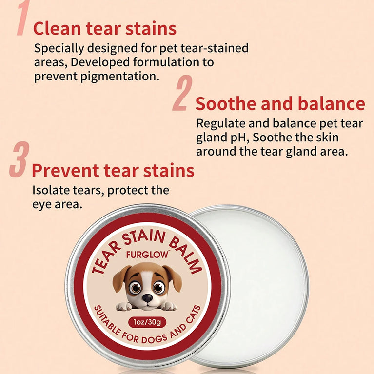 Tear Stain Cleaner for Dogs and Cats Gentle Formula Brush