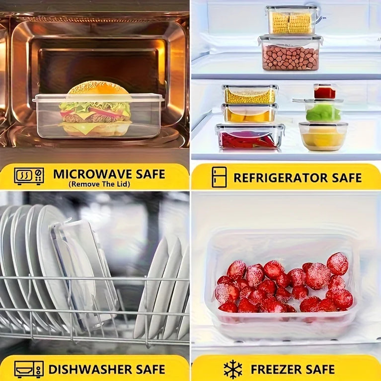 Clear Kitchen Food Storage Container Set Microwave Safe PP Lunch Box with Lid