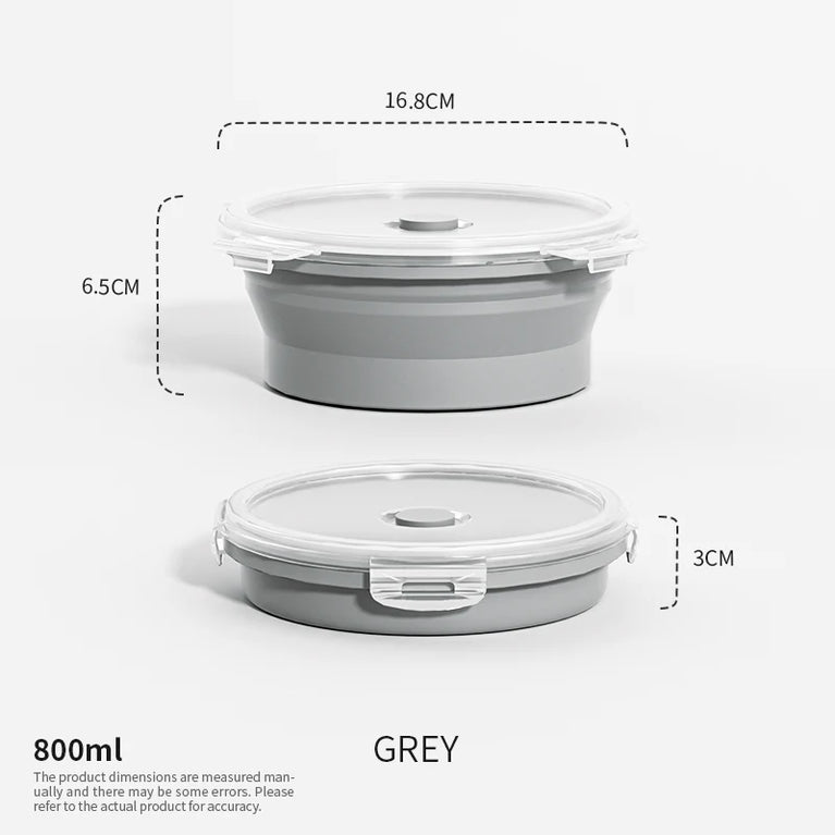 Collapsible Silicone Food Storage Containers with Lids Leakproof